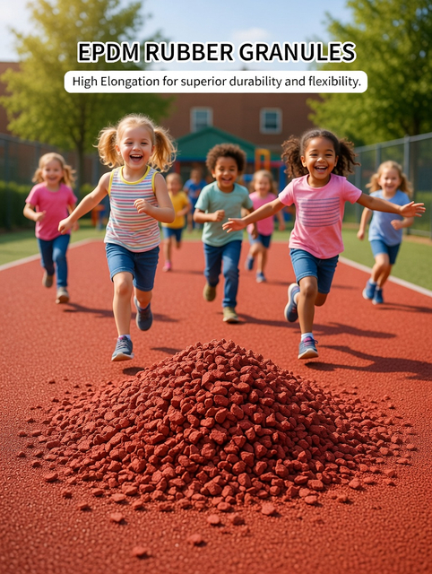 Gr&aacute;nulos de caucho EPDM para pisos de pistas deportivas, parques infantiles y jardines de infantes: revestimiento de caucho sint&eacute;tico ecol&oacute;gico y resistente al calor