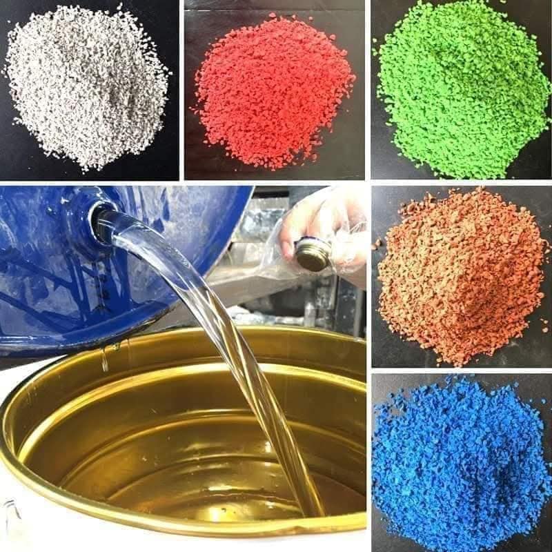 Aglutinante de PU semialif&aacute;tico resistente al amarillo para materiales de pisos de caucho deportivos
