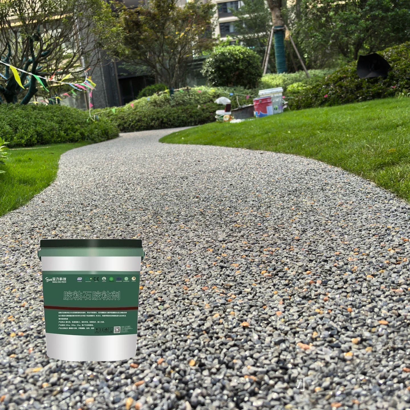 Resina arom&aacute;tica de PU, resistente al agua, antideslizante, para piedra lavada y Patio de entrada de tumbas